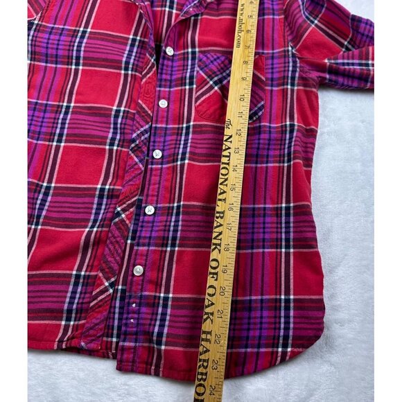 American Eagle Womens Flannel Shirt Sz S Plaid Button-Up Casual Western Rodeo - Picture 4 of 8